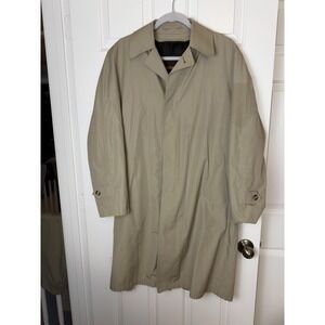 VTG Gleneagles American Traveler Tan Trench Coat Overcoat Mens 38R Made in USA